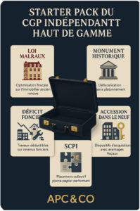 * Optimisez votre patrimoine avec des solutions personnalisées et innovantes; * Investissez dans l’immobilier, la pierre d’exception et les placements diversifiés pour votre avenir. * Préparez retraite et transmission avec l’expertise d’un professionnel dédié à vos intérêts. ​